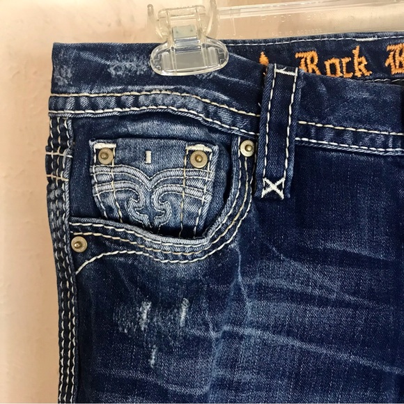 Rock Revival distressed boot cut jeans - Size 28 - Picture 3 of 8